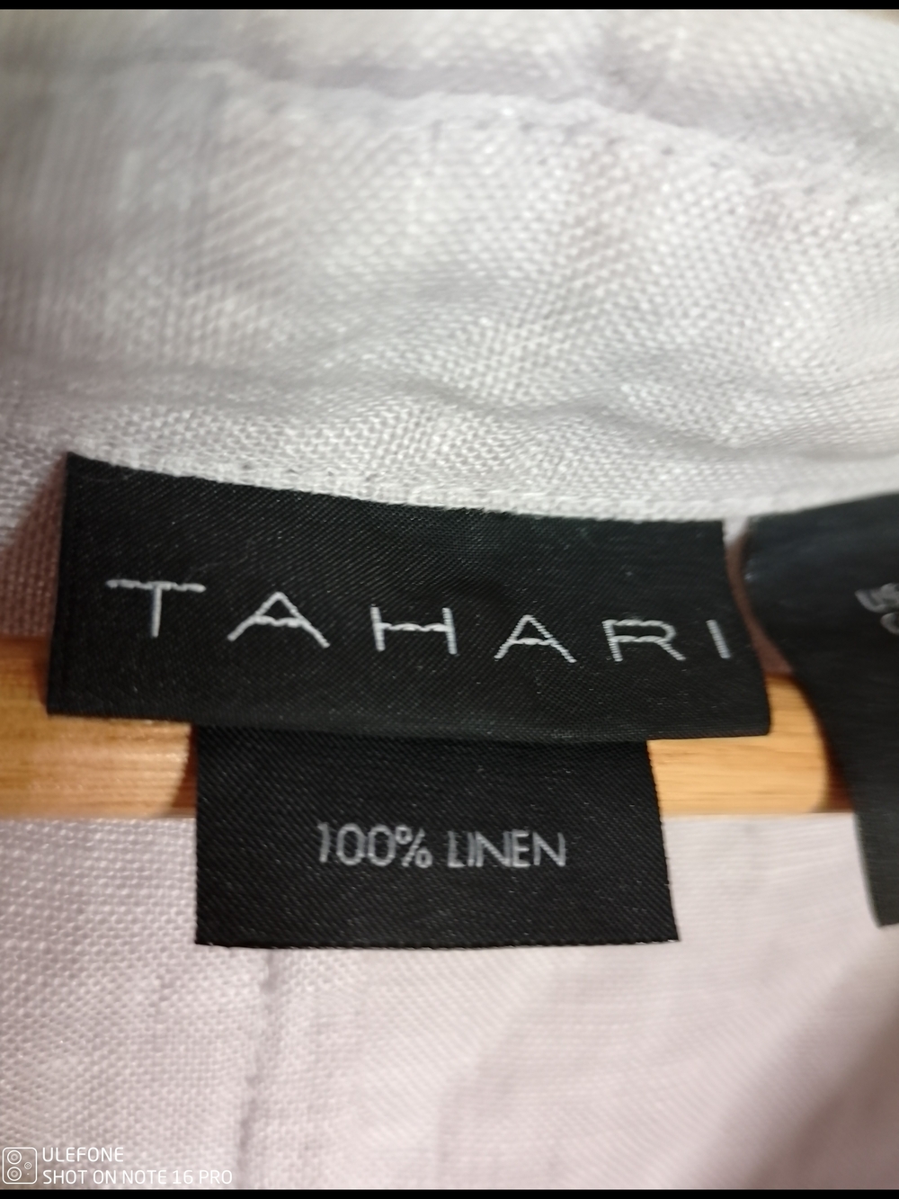 Tahari Lightweight Linen Button-Down Shirt in Light Gray - Womens - Picture 6 of 8